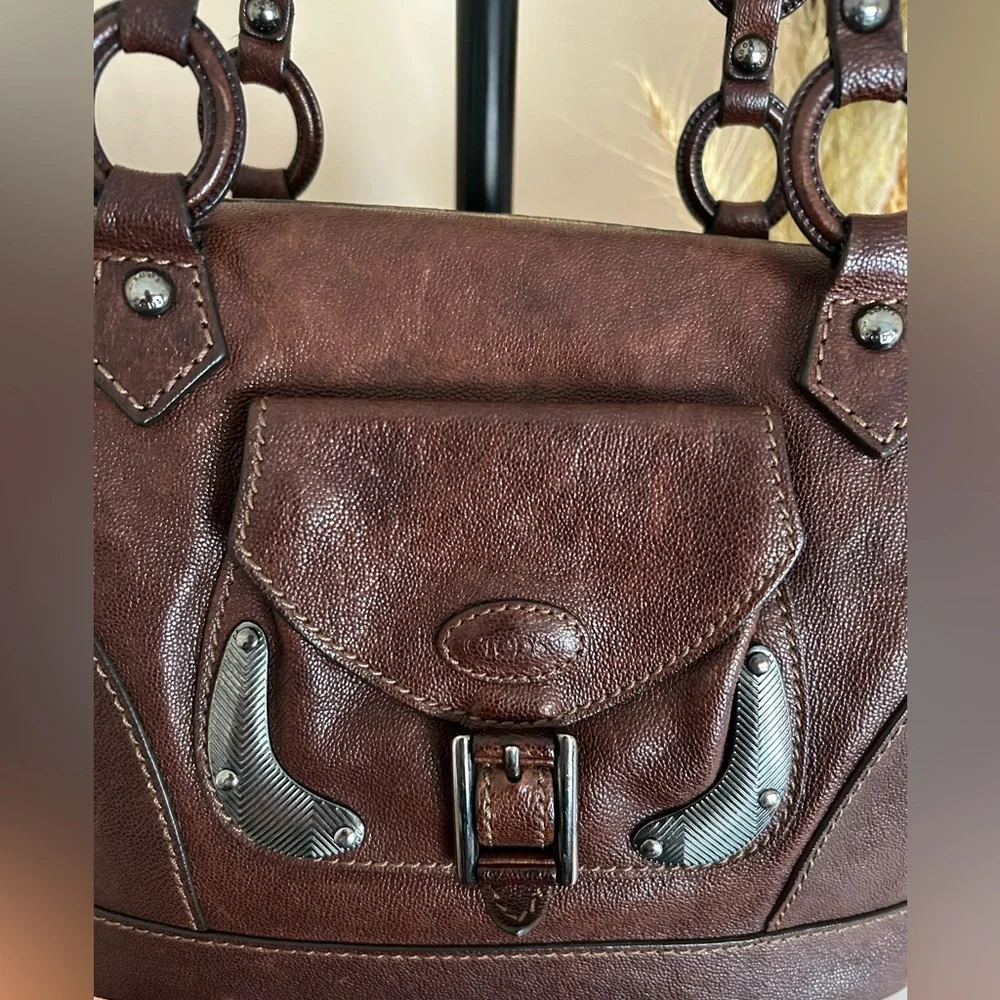 TOD’S Textured Leather Satchel w/dust bag